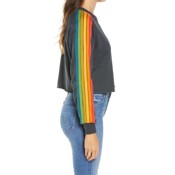 Aviator Nation Bolt Embroidery Cropped Classic Sweatshirt Size M - Picture 8 of 8